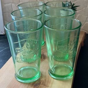 UPPER CANADA | Set of 6 | Vintage Recycled Green Glass Tumblers
